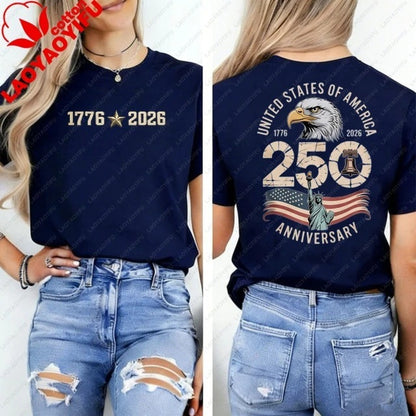 Patriotic Eagle Print T-Shirt