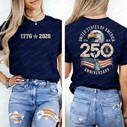 Patriotic Eagle Print T-Shirt