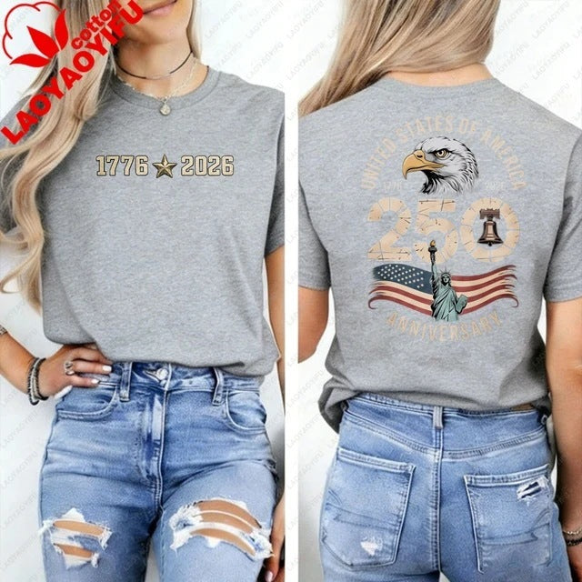 Patriotic Eagle Print T-Shirt
