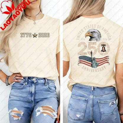Patriotic Eagle Print T-Shirt