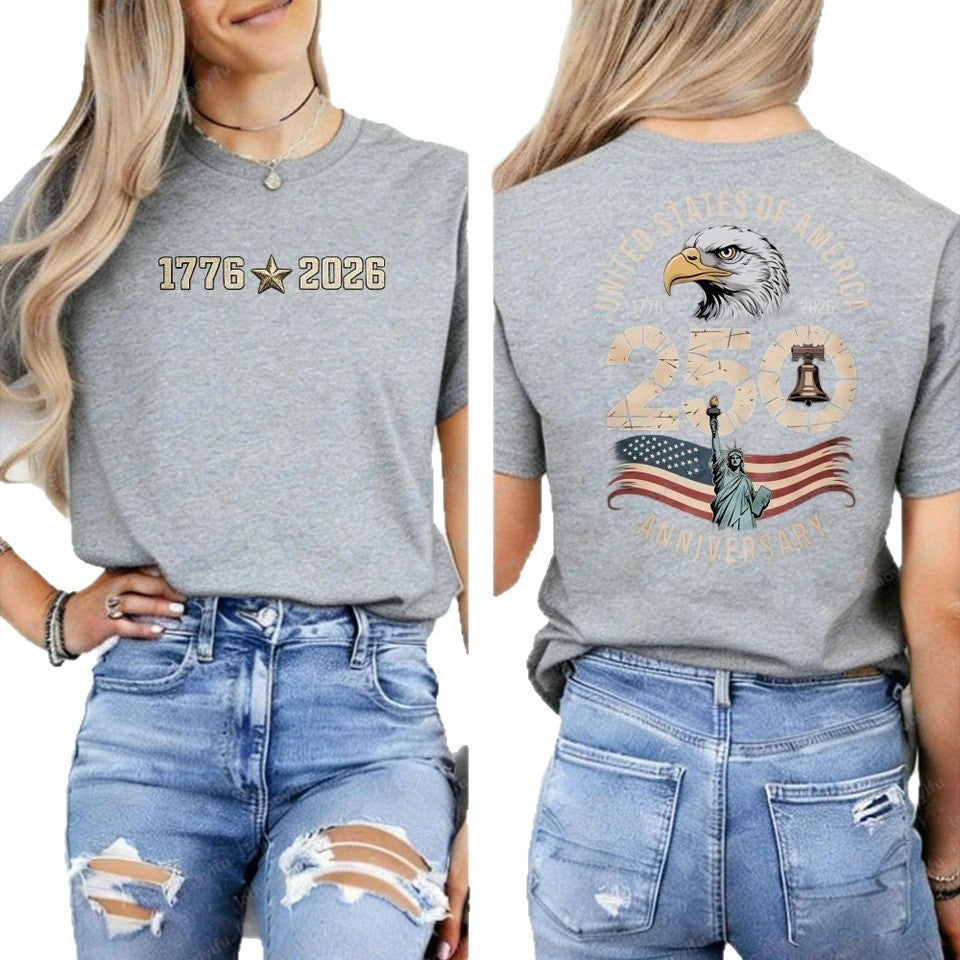 Patriotic Eagle Print T-Shirt