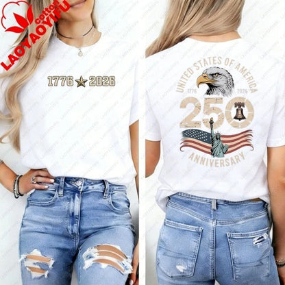 Patriotic Eagle Print T-Shirt