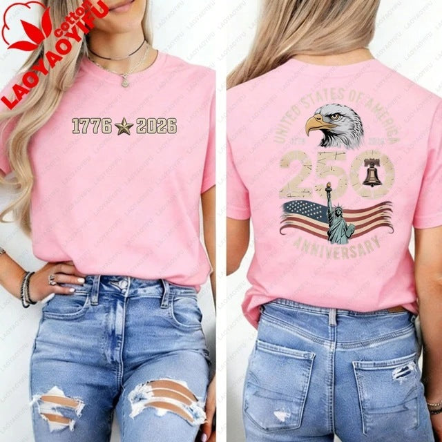 Patriotic Eagle Print T-Shirt