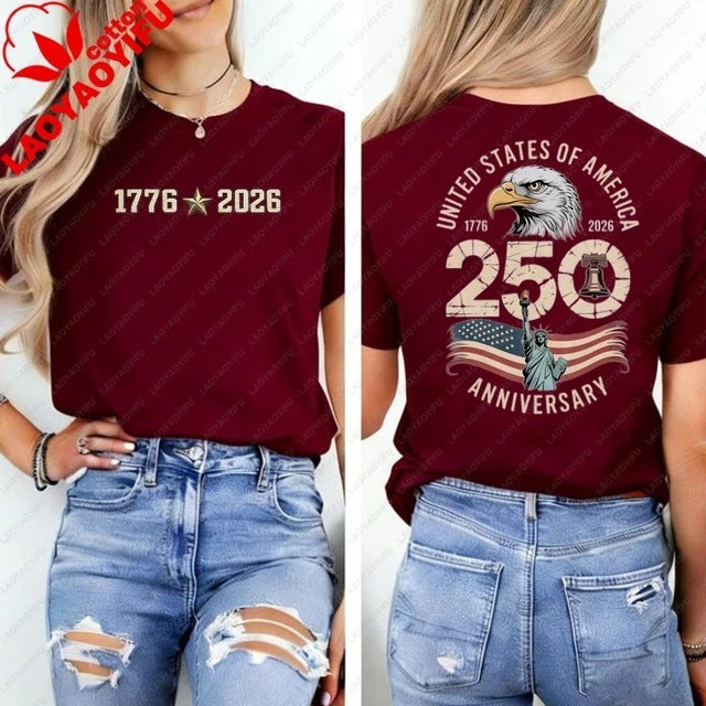 Patriotic Eagle Print T-Shirt