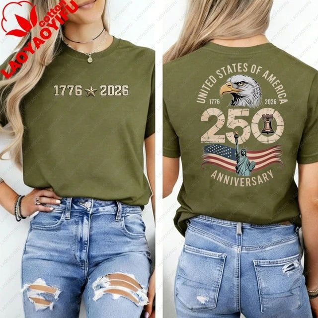 Patriotic Eagle Print T-Shirt