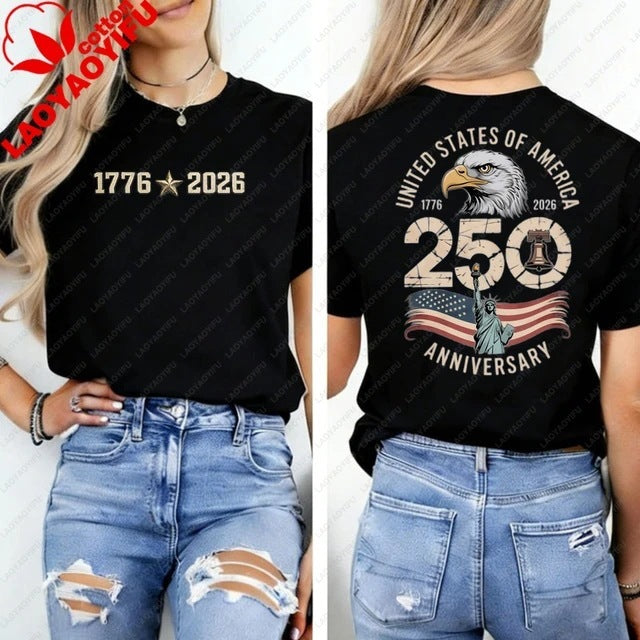 Patriotic Eagle Print T-Shirt