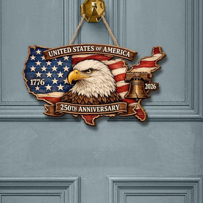 Patriotic Wooden Hanging Plaques for Party Decor