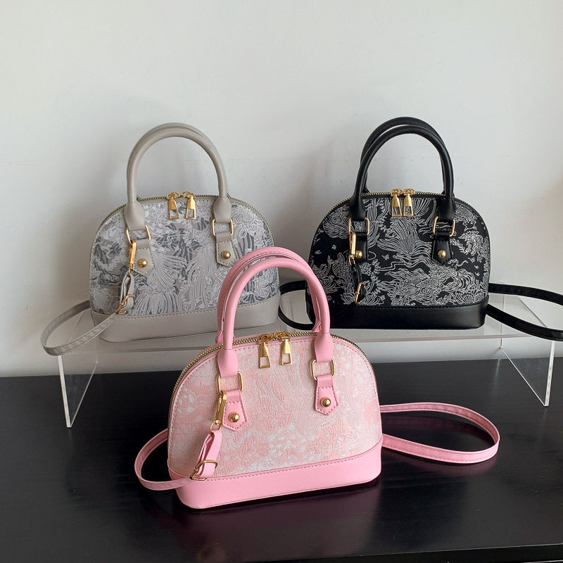 Patterned Asymmetrical Crossbody Bag
