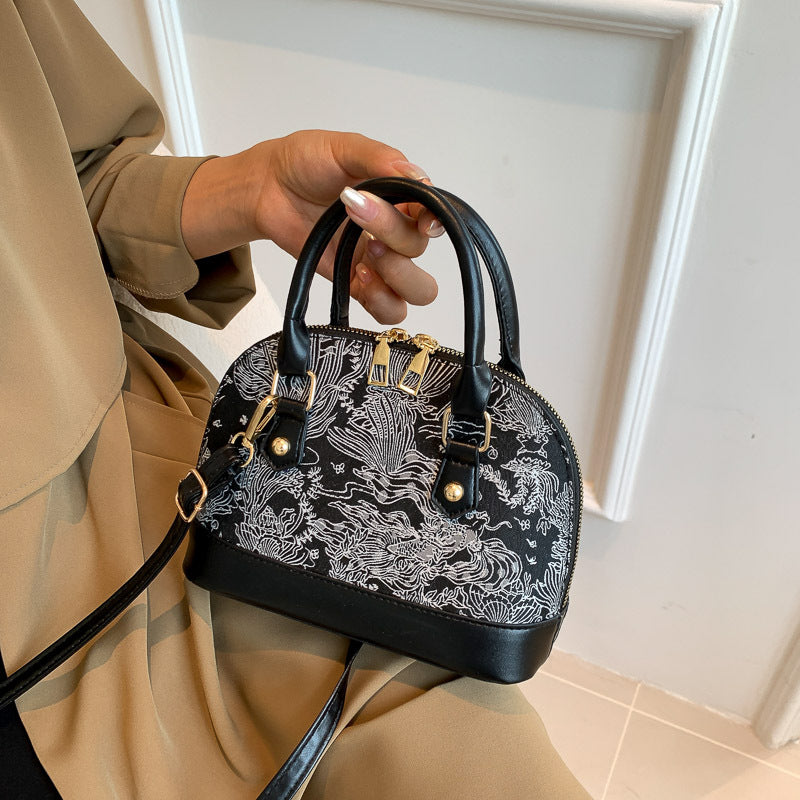 Patterned Asymmetrical Crossbody Bag