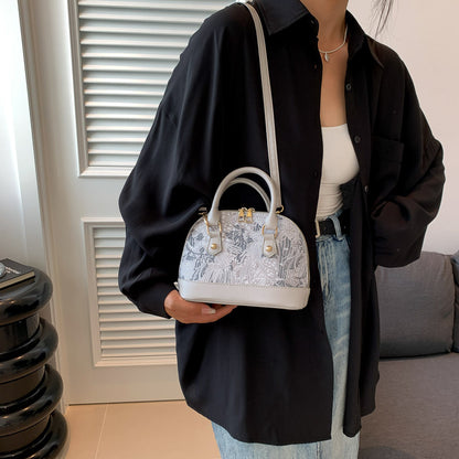 Patterned Asymmetrical Crossbody Bag