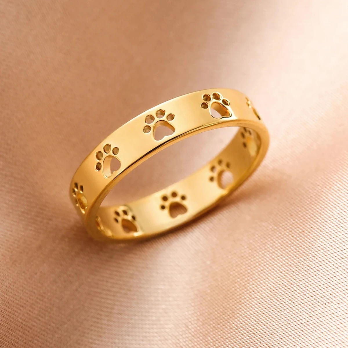 Paw Print Stainless Steel Ring