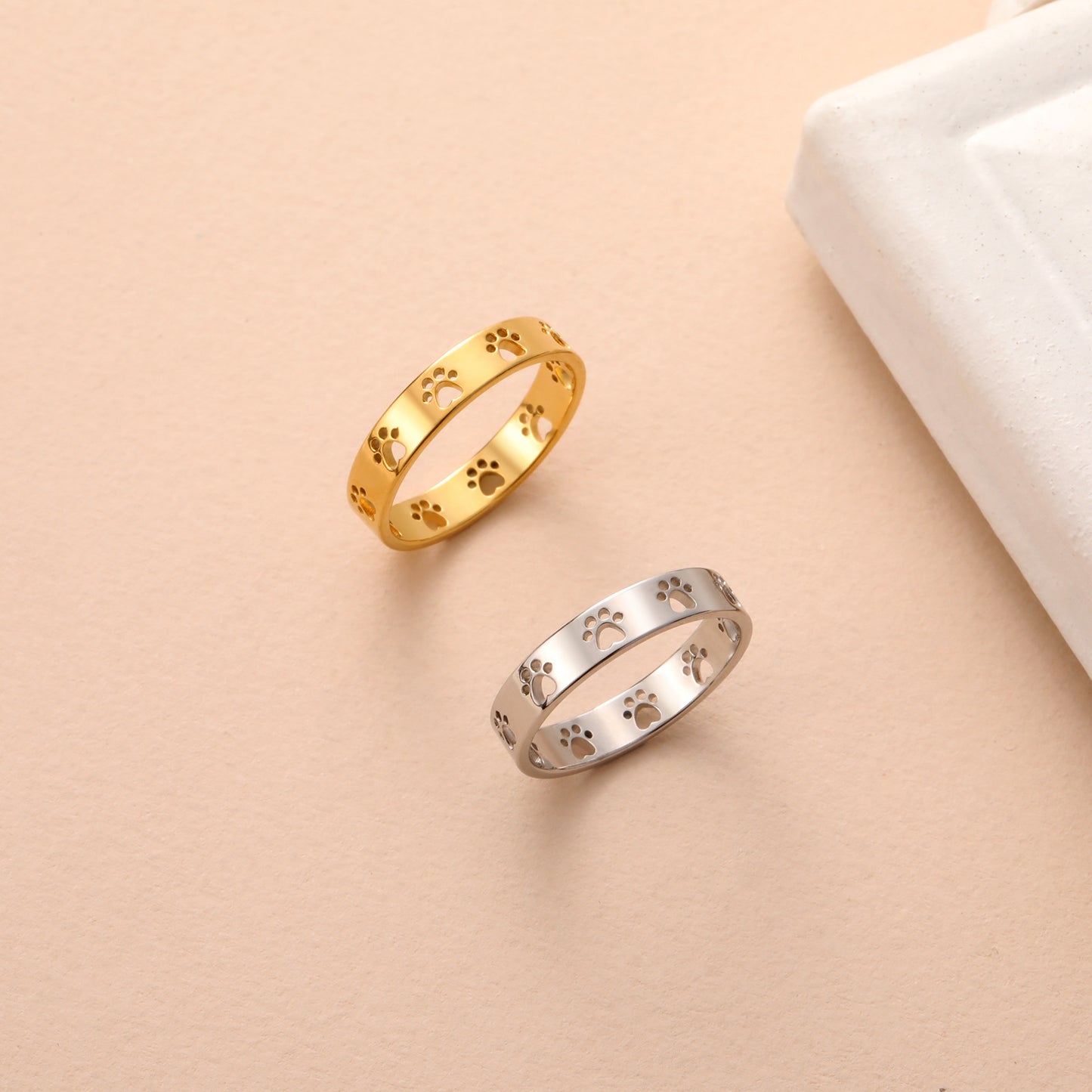 Paw Print Stainless Steel Ring