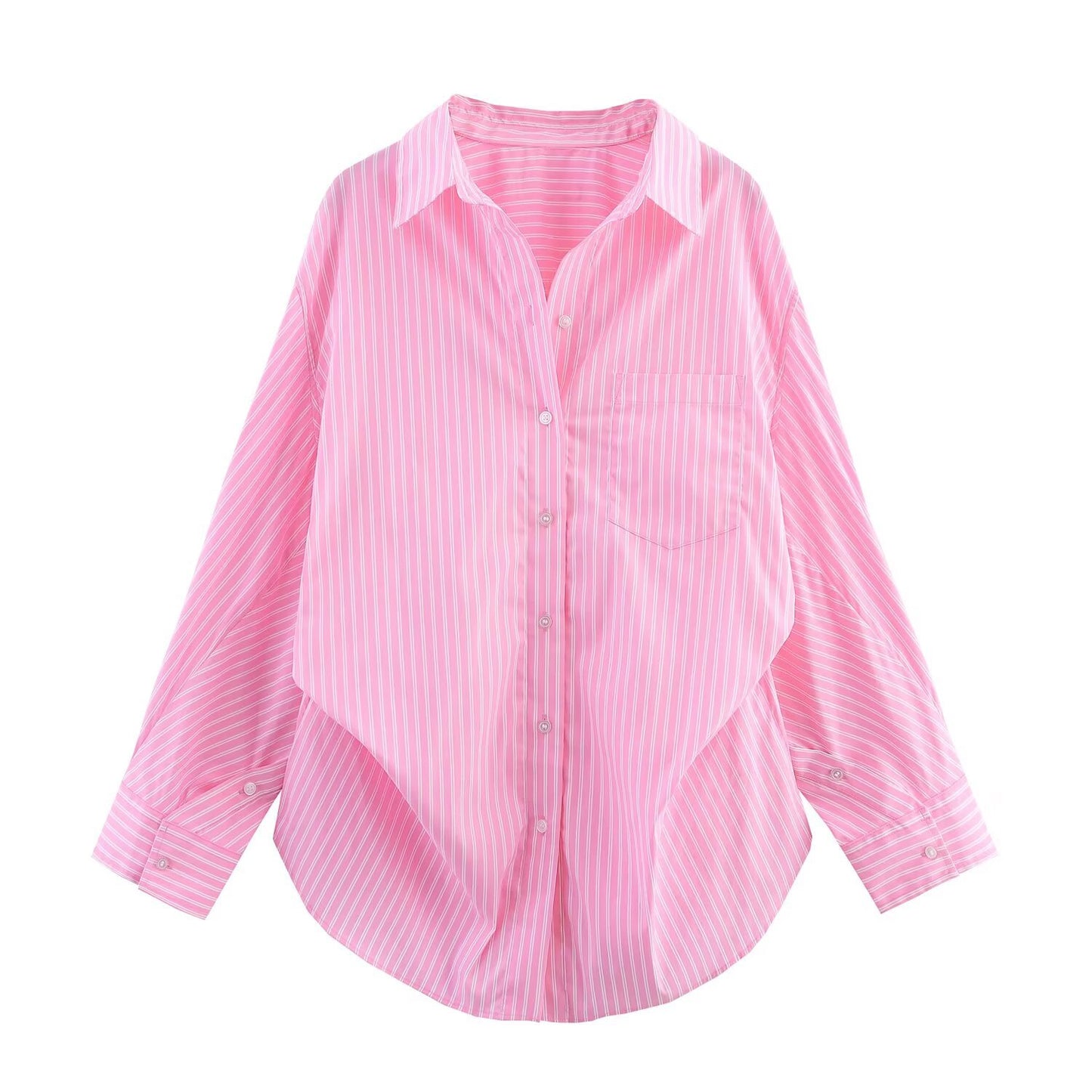 PB & ZA Women's 2025 Summer New Loose Casual Simple Lel Bat Sleeve Poplin Shirt 2020458