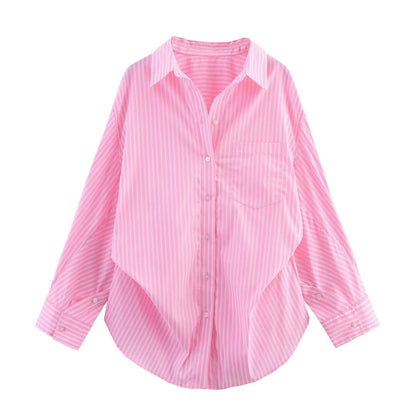 PB & ZA Women's 2025 Summer New Loose Casual Simple Lel Bat Sleeve Poplin Shirt 2020458