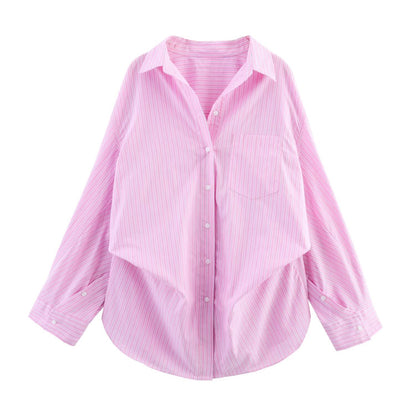PB & ZA Women's 2025 Summer New Loose Casual Simple Lel Bat Sleeve Poplin Shirt 2020458