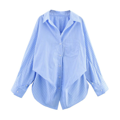 PB & ZA Women's 2025 Summer New Loose Casual Simple Lel Bat Sleeve Poplin Shirt 2020458