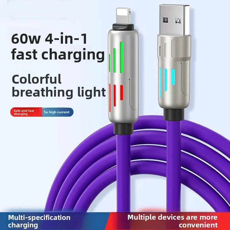 PD60W Fast Charge Liquid Silicone Multi-Interface Data Cable