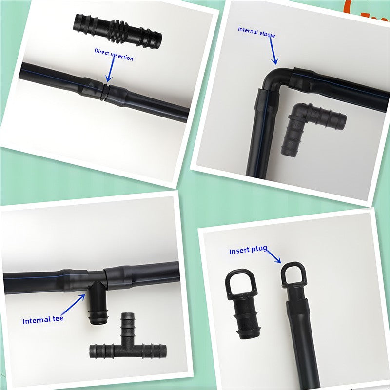 Pe Pipe Fittings Complete Set Internal Socket Direct 16 Agricultural Drip Irrigation Tape Plug 20 Pipe Tee Elbow Quick Connector