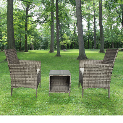 PE Rattan 3-Piece Outdoor Patio Furniture Set