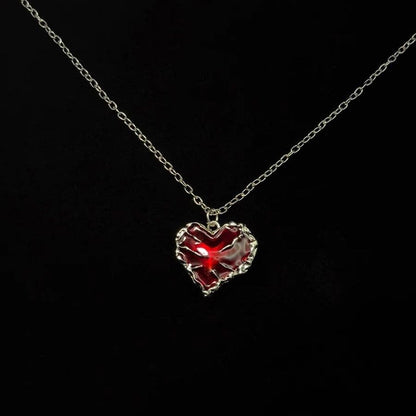 Peach Heart Collarbone Chain