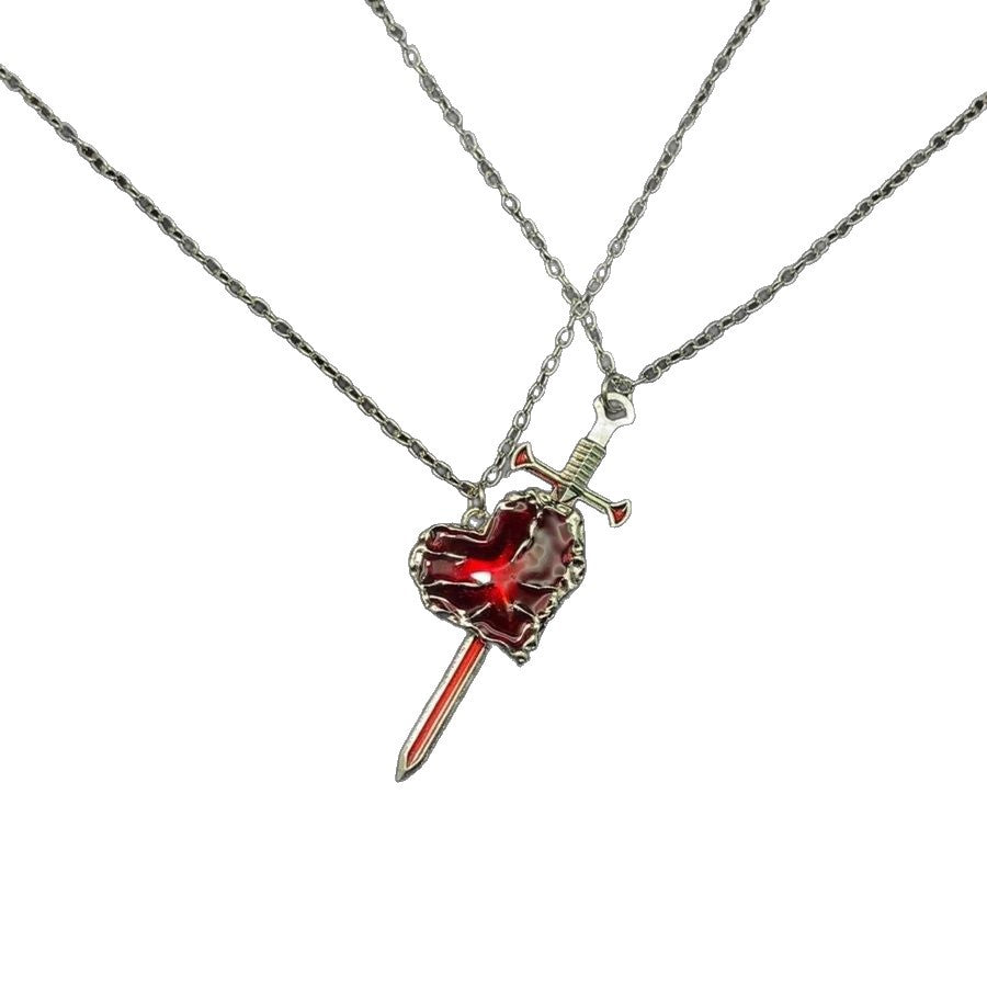 Peach Heart Collarbone Chain