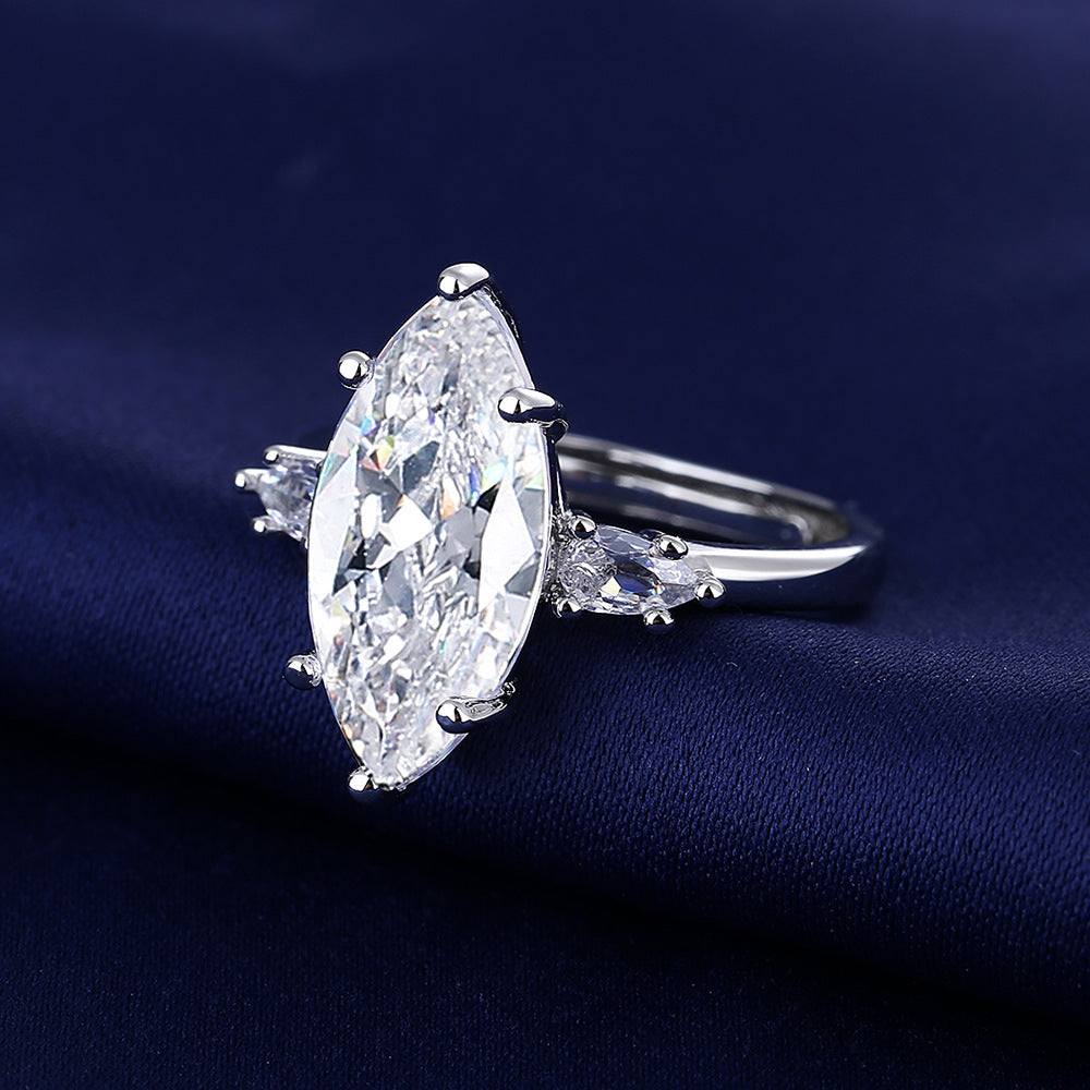 Pear Shaped Zircon Engagement Ring