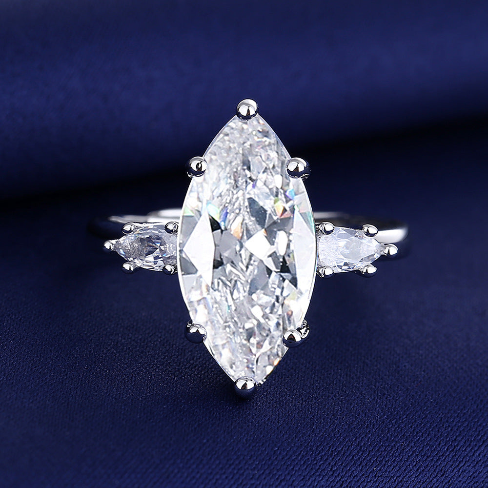 Pear Shaped Zircon Engagement Ring