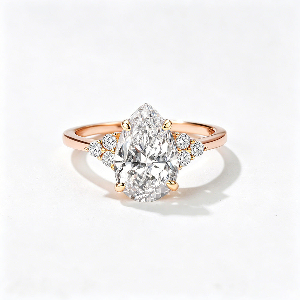 Pear Shaped Zircon Sterling Silver Ring