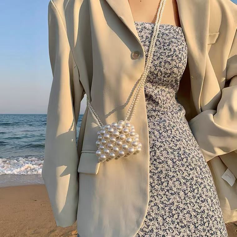 Pearl Accent Crossbody Handbag