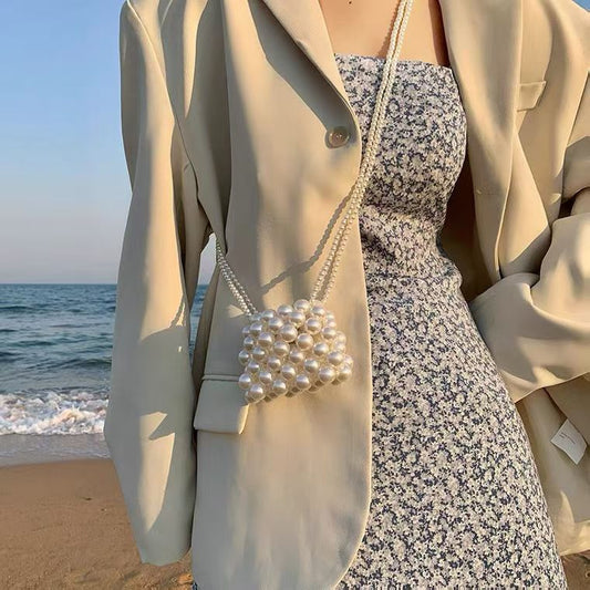 Pearl Accent Crossbody Handbag