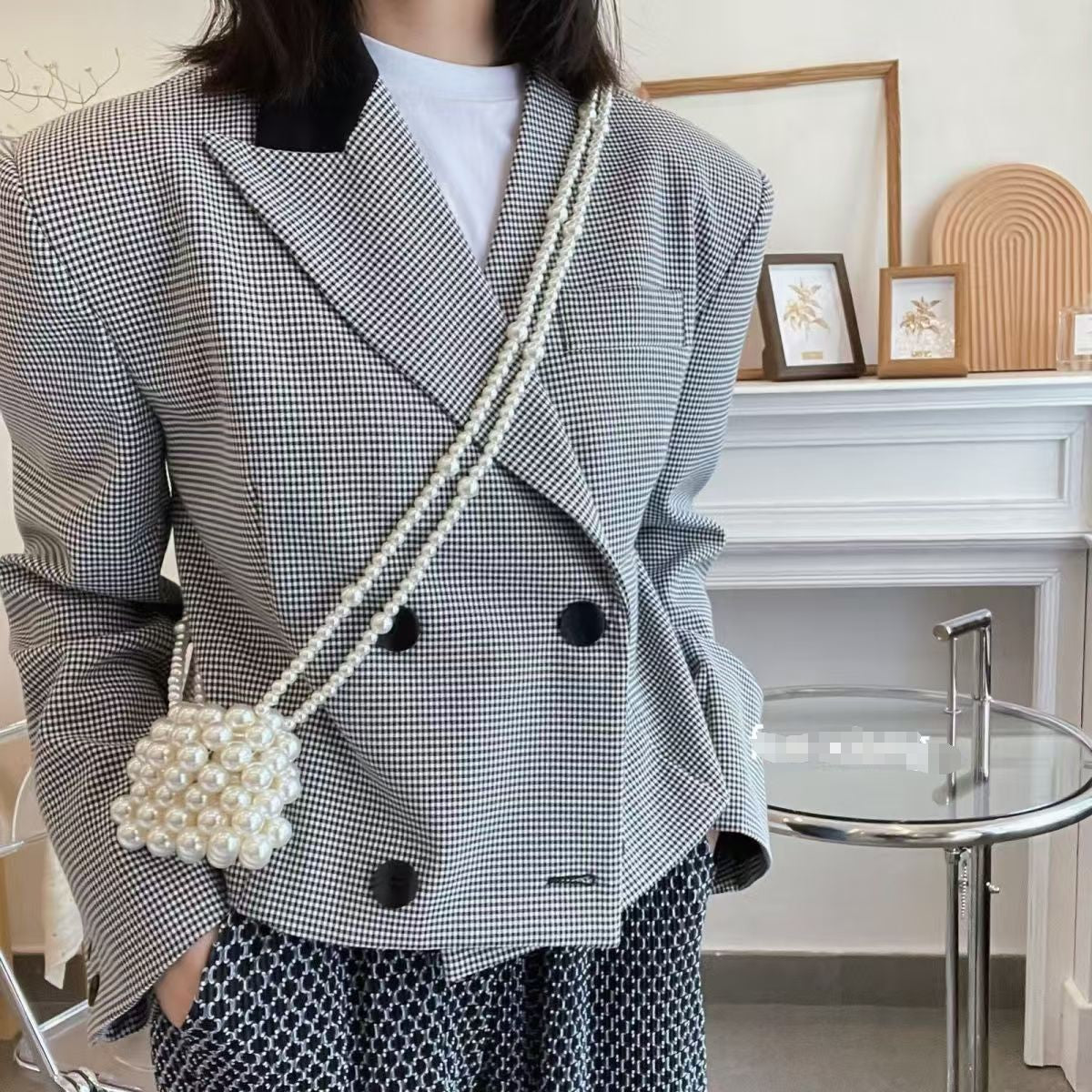 Pearl Accent Crossbody Handbag