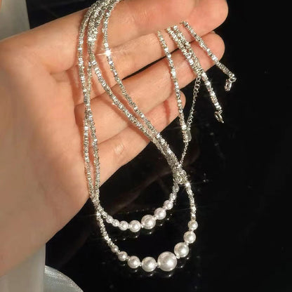 Pearl and silver necklace