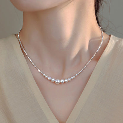 Pearl and silver necklace
