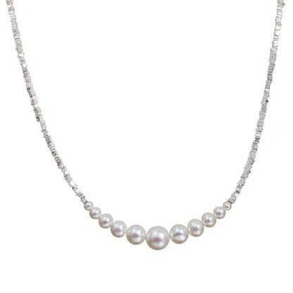 Pearl and silver necklace