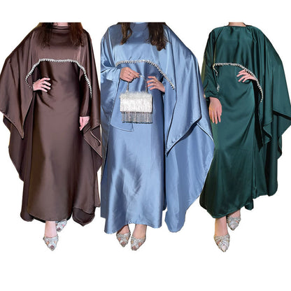 Pearl chain cape robe