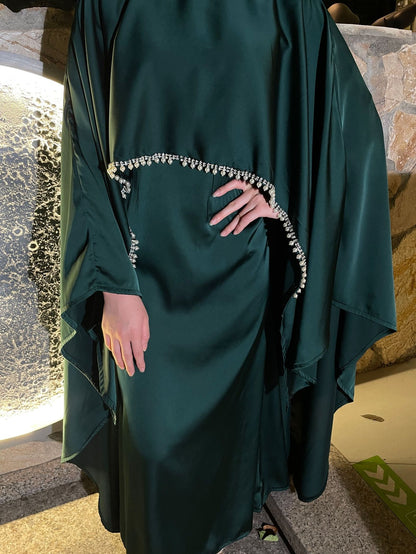 Pearl chain cape robe