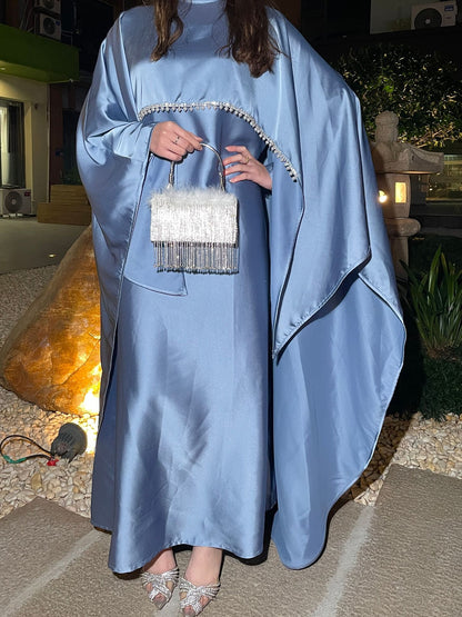 Pearl chain cape robe