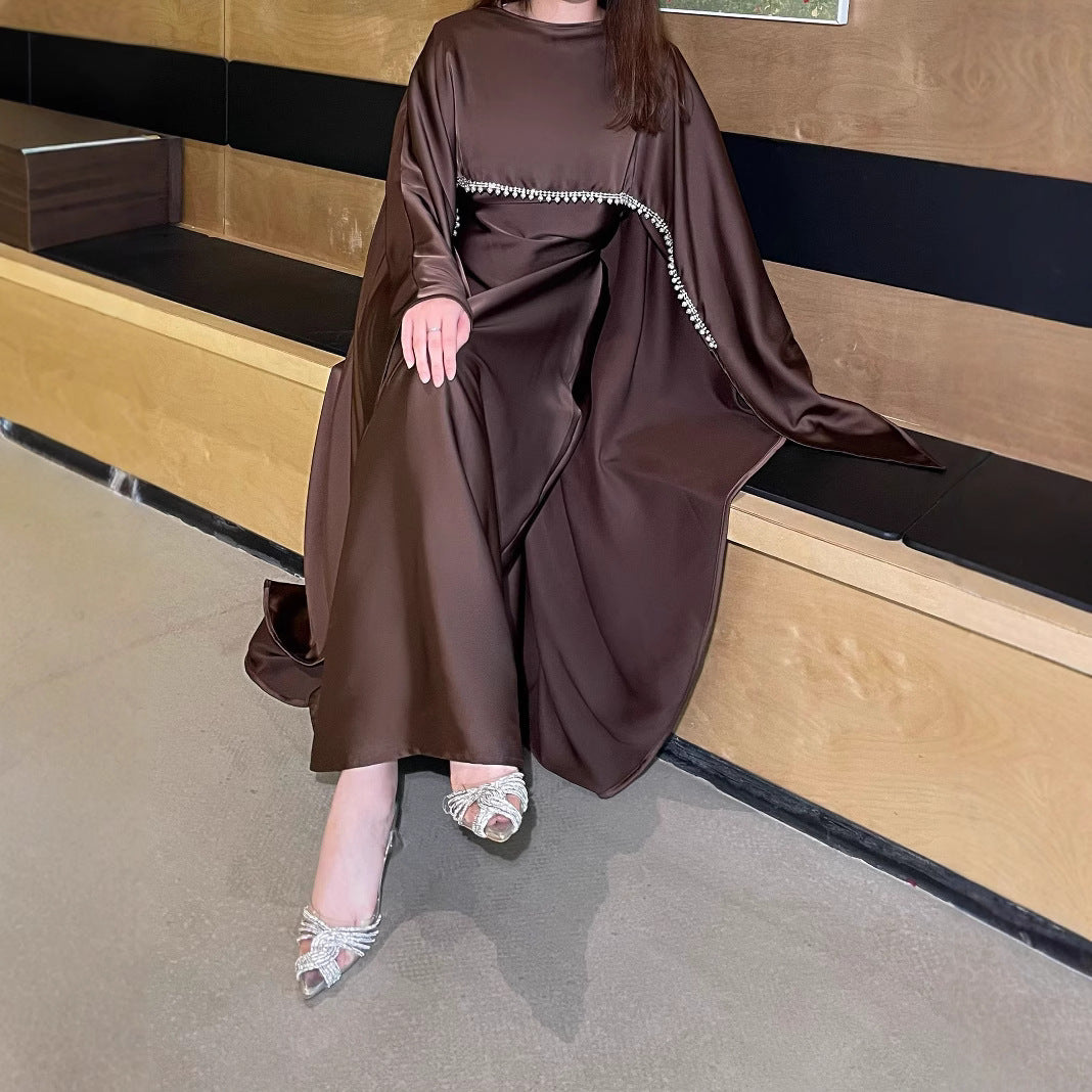 Pearl chain cape robe