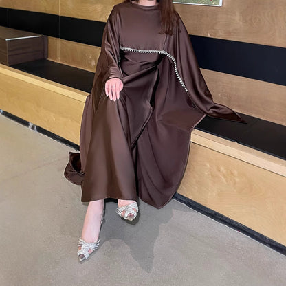 Pearl chain cape robe