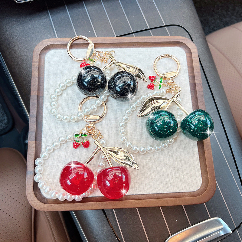 Pearl Cherry Keychain