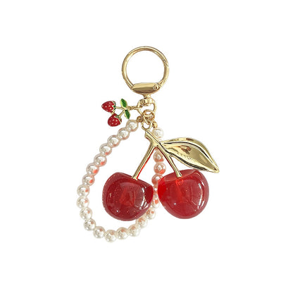 Pearl Cherry Keychain