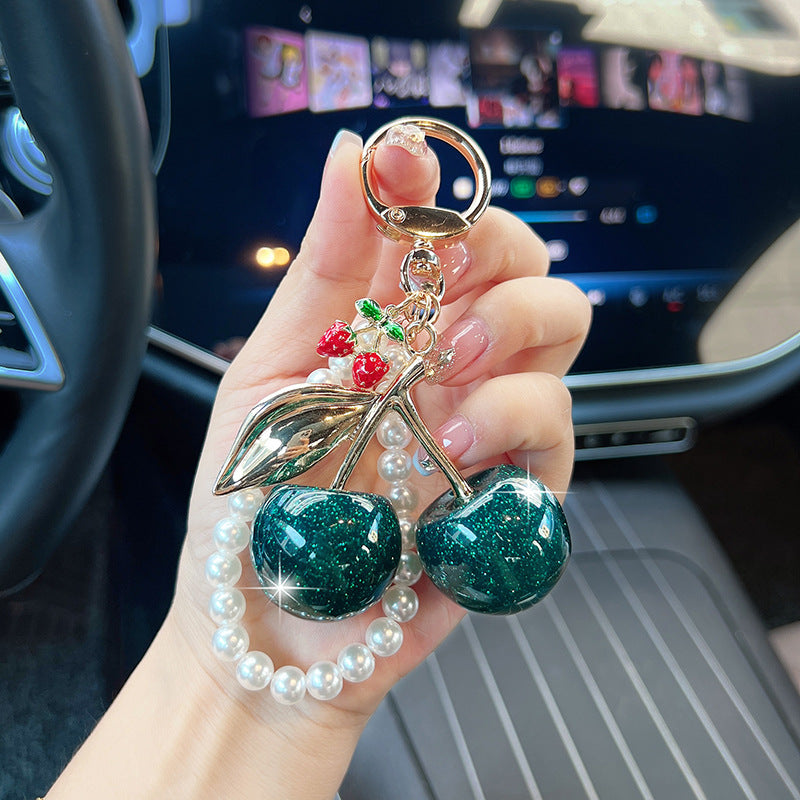 Pearl Cherry Keychain