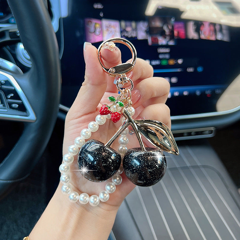 Pearl Cherry Keychain