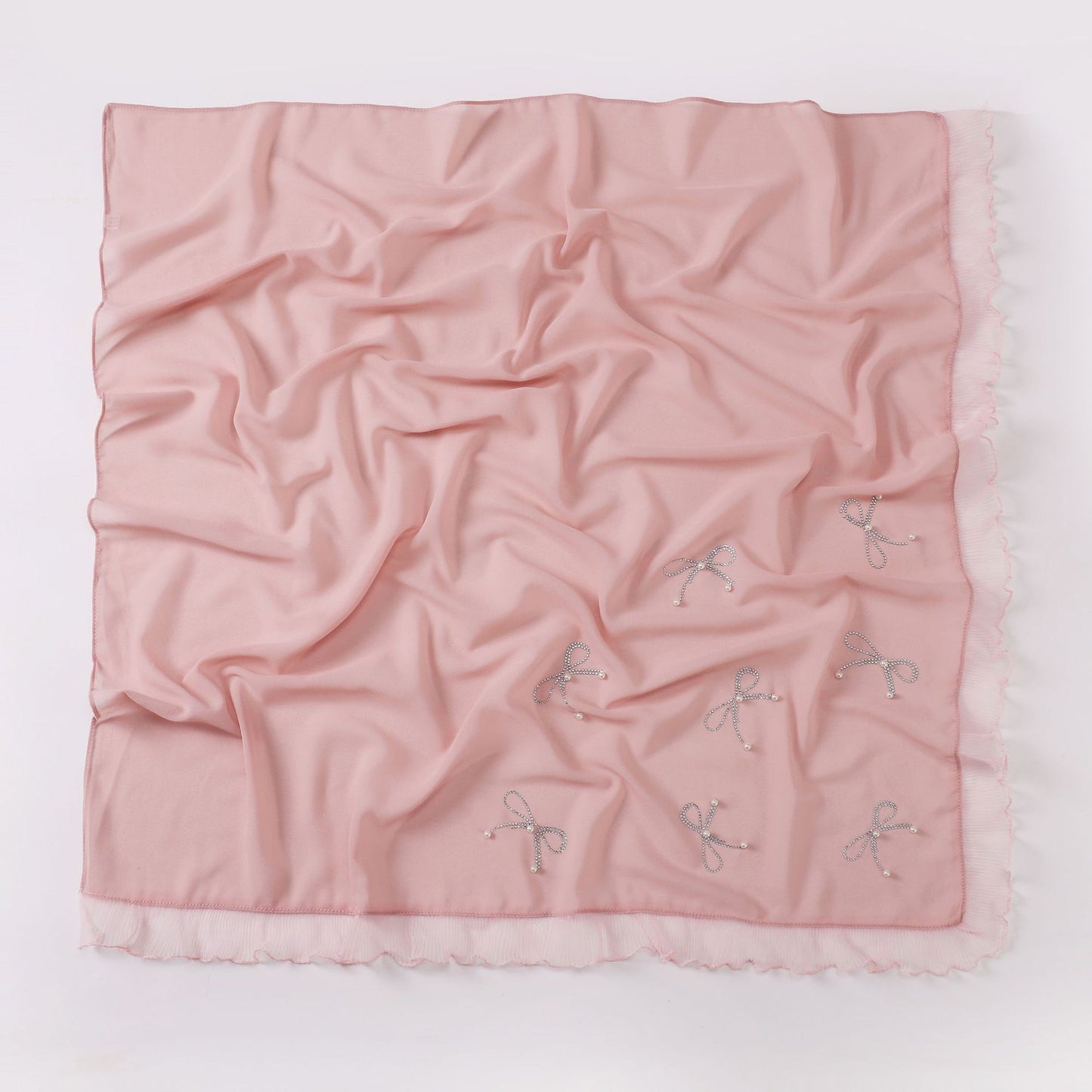 Pearl chiffon square scarf