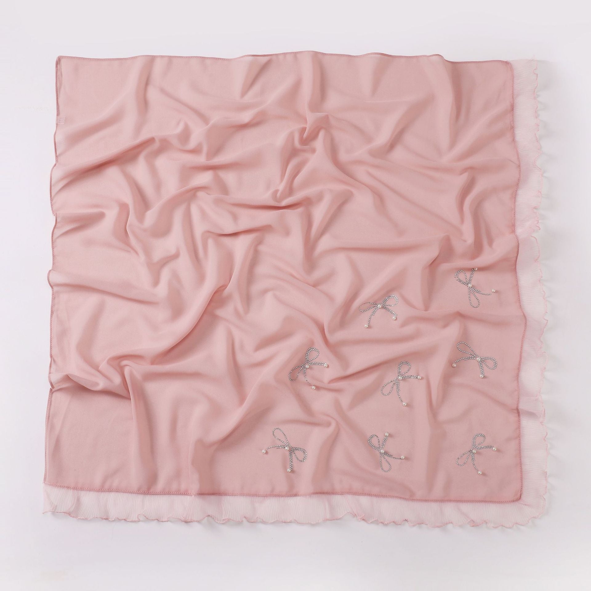 Pearl chiffon square scarf