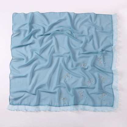 Pearl chiffon square scarf