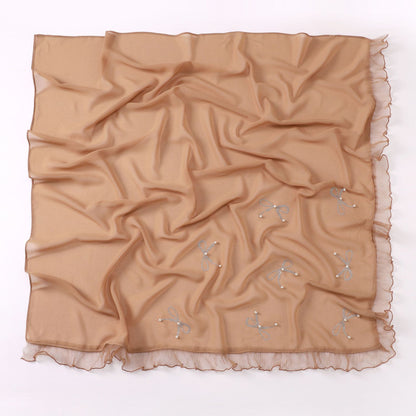 Pearl chiffon square scarf