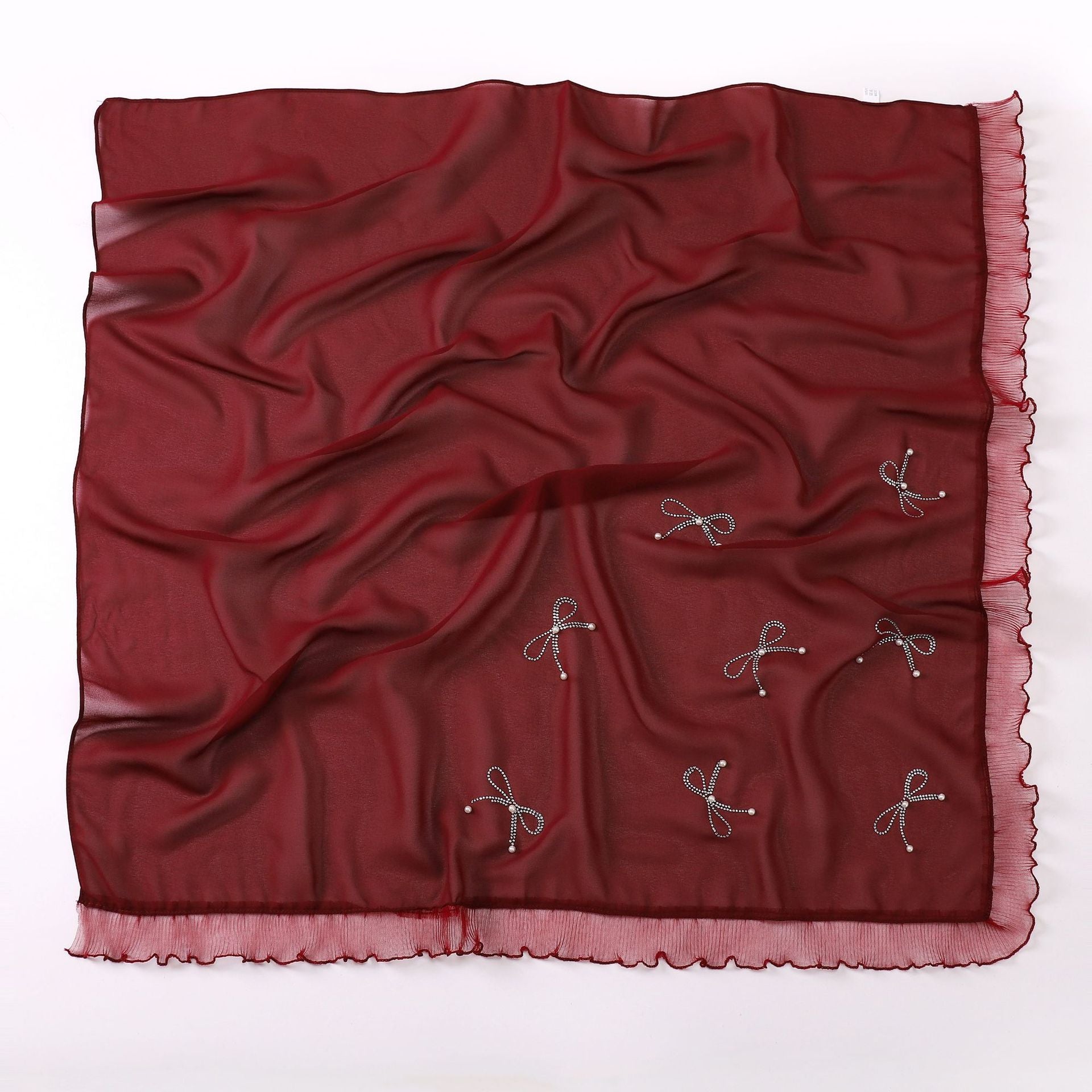 Pearl chiffon square scarf
