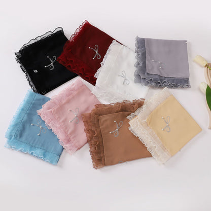 Pearl chiffon square scarf