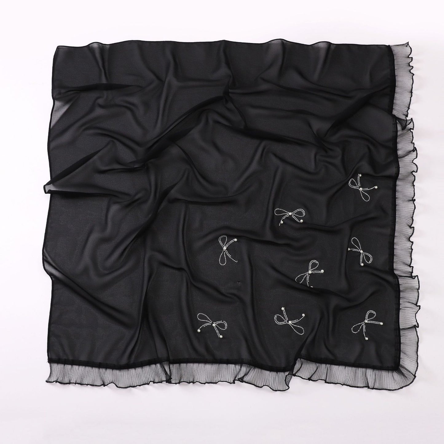 Pearl chiffon square scarf